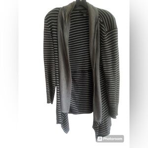 WHBM black and white striped cardigan